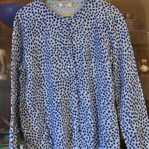 Fun Blue on Blue Polka Dot Cardigan from England: Never Worn